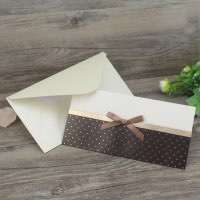 Rectangle Invitation Card with Envelope Tartan Design Thank You Card 